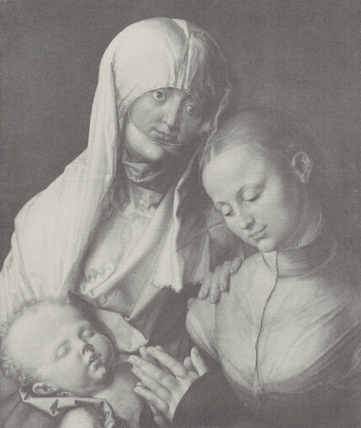Benjamin Altman's art collection included thirteen Rembrandts, paintings by Botticelli, Holbein, Titian, Velasquez and other masters. He bequeathed it all to The Metropolitan Museum of Art. This 1519 painting, Virgin and Child with St. Anne by Albrecht Dürer, was originally owned by kings of Bavaria. Altman purchased it from the collection of Mme. De Couriss and in 1913 gave it to the Metropolitan.
