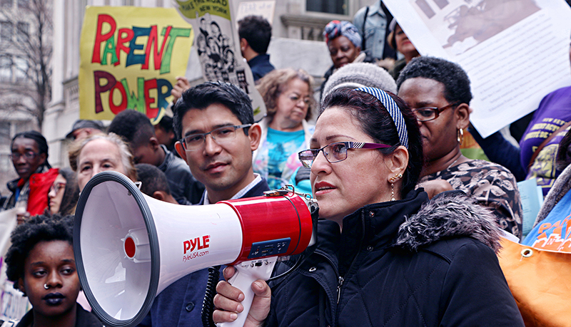 A rally organized by the NYC Coalition for Educational Justice to make City schools more culturally responsive.