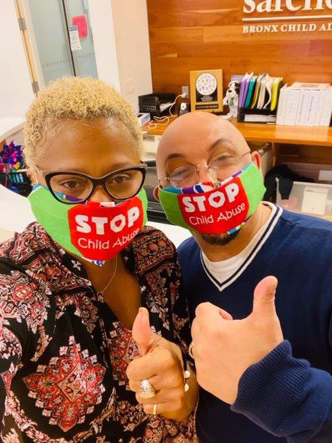 Safe Horizon employees with face masks