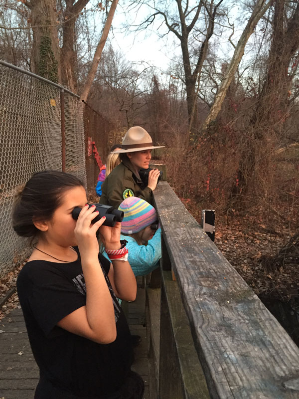 Girls Scouts birdwatching