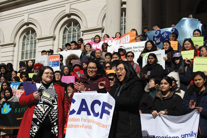 A rally on Asian Pacific American City Advocacy Day