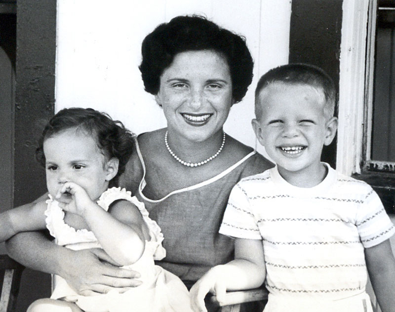 Joyce with two of her children, Linda and John.