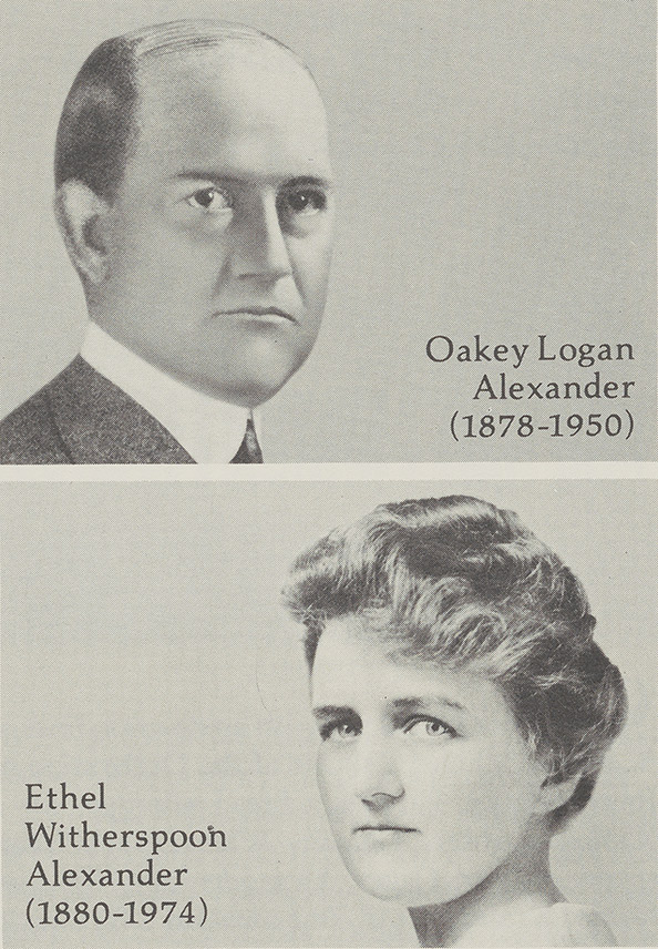 Top Photo: Oakey Logan Alexander (1878-1950) and Bottom Photo: Ethel Witherspoon Alexander (1880-1974)