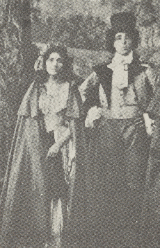Linda Arvidson and David W. Griffith dressed up in "When Knights Were Bold," Biograph's version of "When Knighthood Was in Flower."