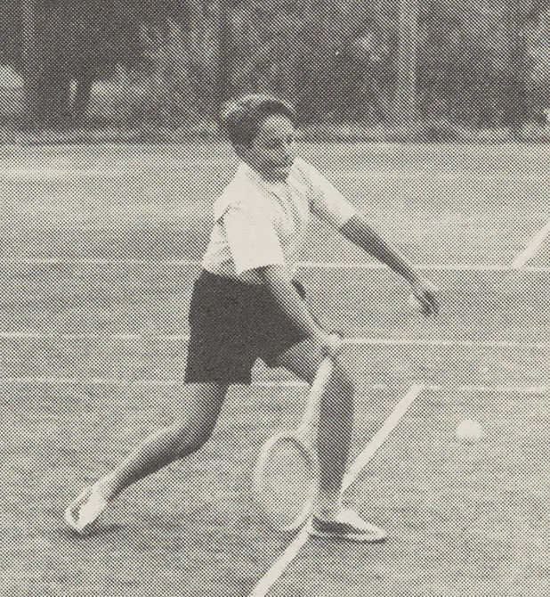 Claudio playing tennis in the 1950s.