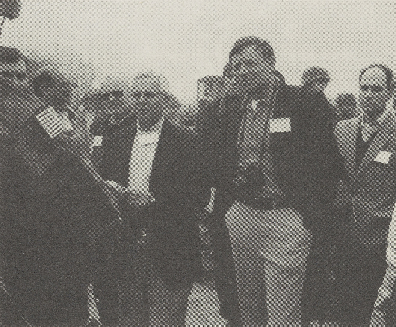 Claudio standing with a group in Tuzla, Bosnia, April 3, 1996.