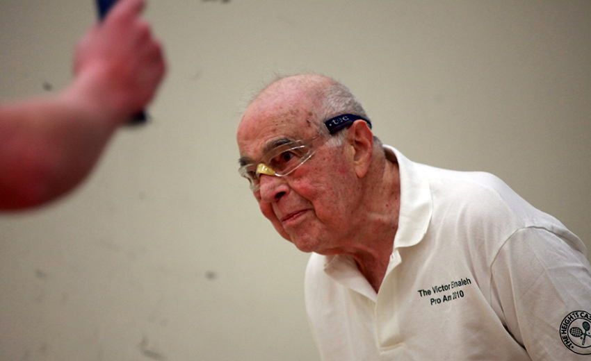 Victor playing squash at age 92. Photo credit: nyt.com