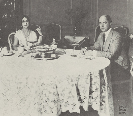 Vera and Michel Fokine in the dining room of their home at 4 Riverside Drive, New York City.