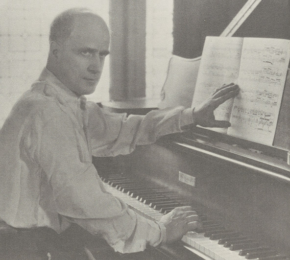 Michel Fokine at the piano in his studio, circa 1930.