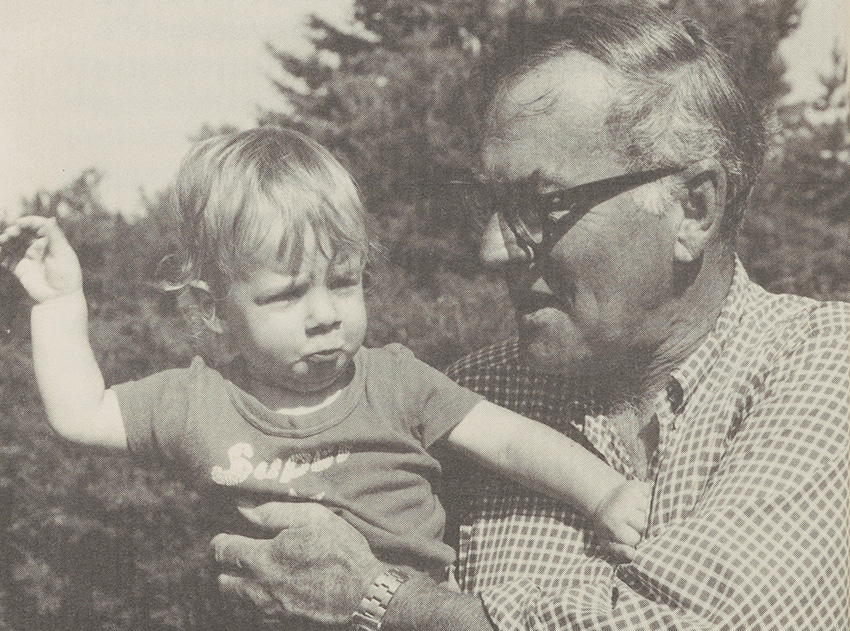 Jack Madden carrying his grandson Patrick Madden Gioia in 1983.