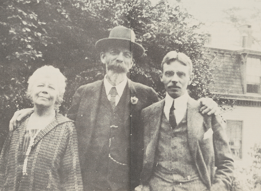 At home in Leonia, N.J., Ernest Yalden posed for this picture outside in front of a tree with his wife, Margaret, and William Olcott.
