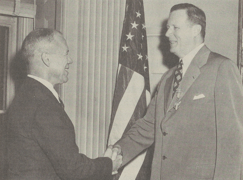 In May 1946, Secretary of War Robert P. Patterson presented George Merck with the Medal of Merit, the nation’s highest civilian award.