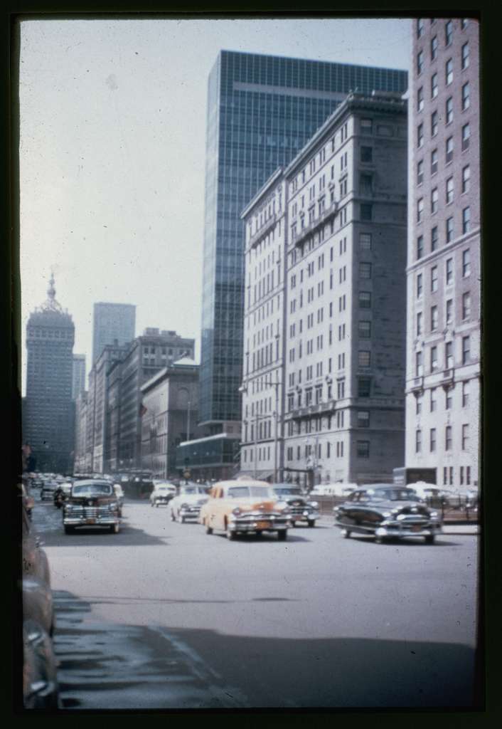 A 20th-century streetview of Lever House.