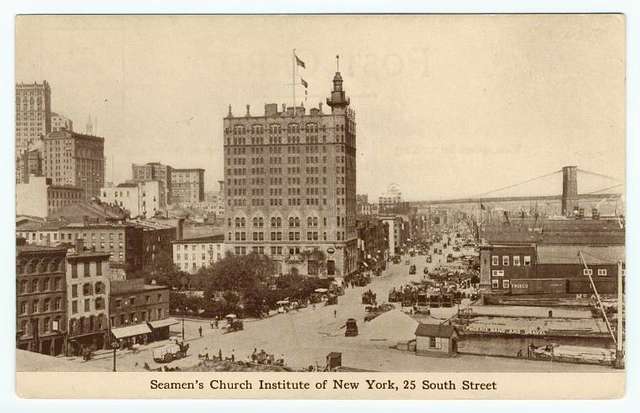 A 19th century view of Seamen’s Church Institute of New York, 25 South Street.